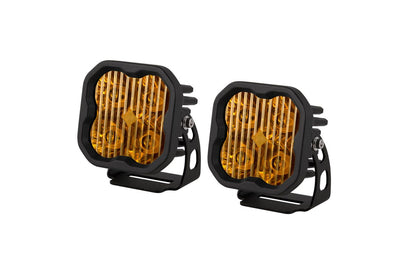 Diode Dynamics SS3 Stage Series 3" (YELLOW) Max Standard LED Pod w/ Amber Backlights (Pair)