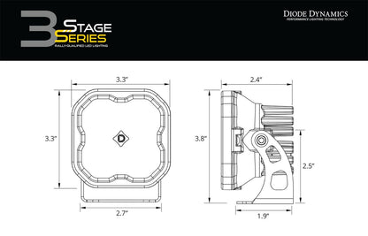 Diode Dynamics SS3 Stage Series 3" Max Standard LED Pod (Pair)