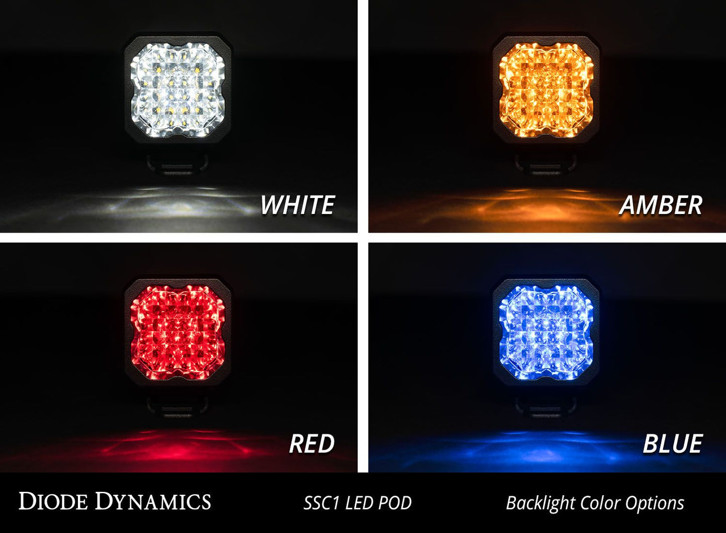 Diode Dynamics Stage Series C1 SSC1 White Pro Standard LED Pod Light (Pair)