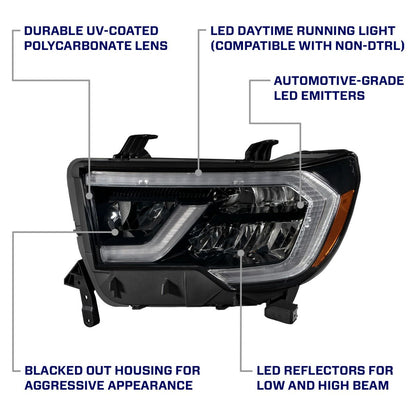 2007-2013 Toyota Tundra and 2008-2017 Sequoia LED Reflector Headlights Pair Form Lighting - FL0010