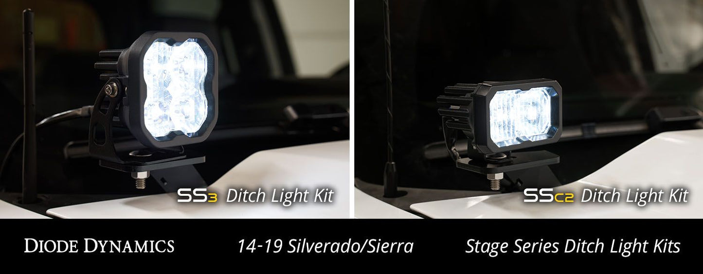 Stage Series Backlit Ditch Light Kit For 2014-2019 GMC Sierra 1500