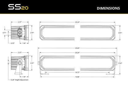 Diode Dynamics 20in SS20 SAE/DOT White or Yellow LED Light Bar (one)