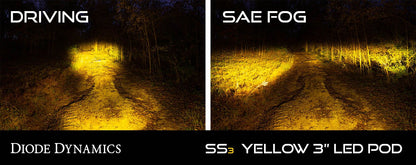 Stage Series 3" SAE Yellow Max LED Pod w/ Amber Backlights (one)
