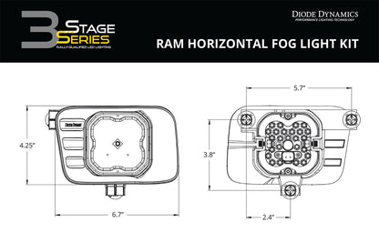 SS3 LED Fog Light Kit For 2009-2012 Ram 1500 (w/ Amber Backlights)