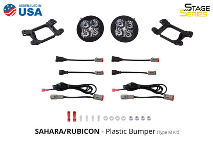 SS3 LED Fog Light Kit For 2018-2023 Jeep JL Wrangler (w/ Amber Backlights)