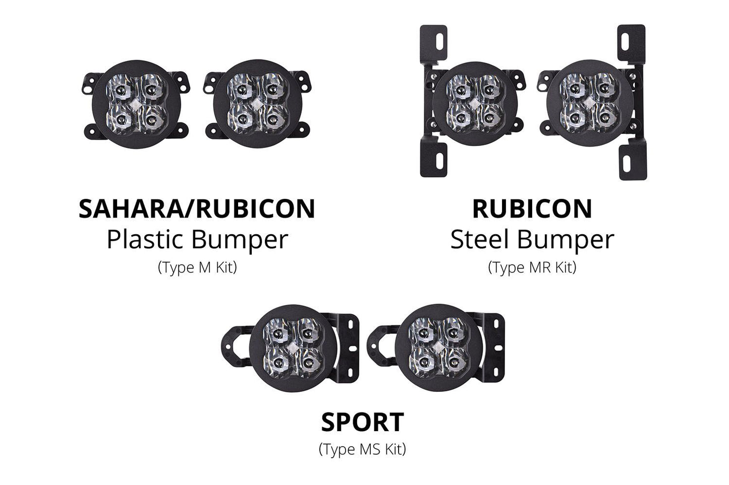 SS3 LED Fog Light Kit For 2018-2023 Jeep JL Wrangler (w/ Amber Backlights)