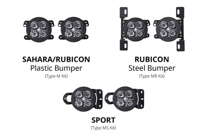 SS3 LED Fog Light Kit For 2018-2023 Jeep JL Wrangler (w/ Amber Backlights)