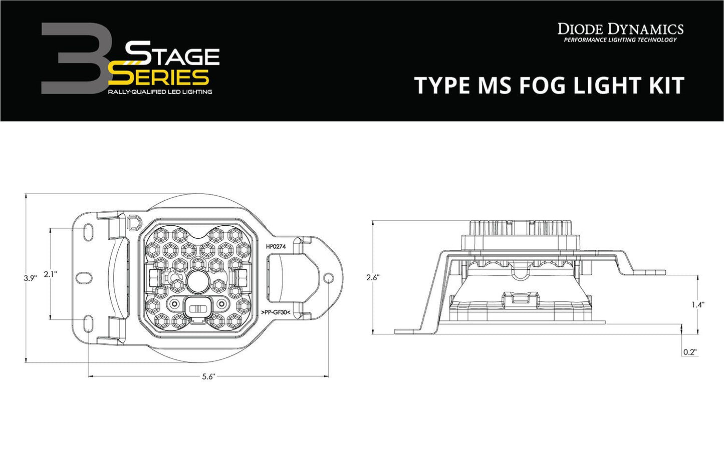 SS3 LED Fog Light Kit For 2020-2024 Jeep Gladiator (w/ Amber Backlights)