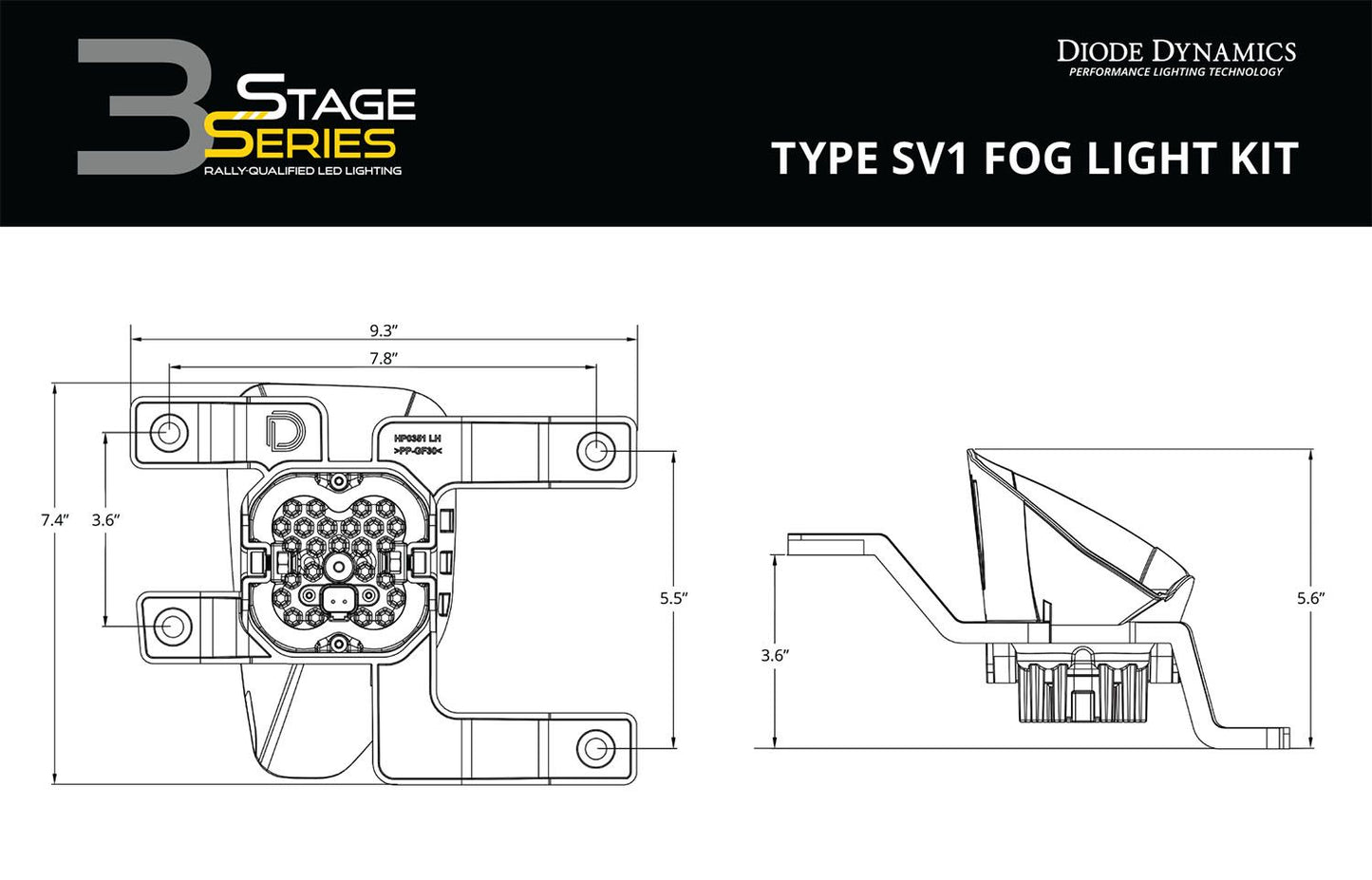 SS3 LED Type SV1 Fog Light Kit (with Amber Backlights) for Silverado 1500/LD