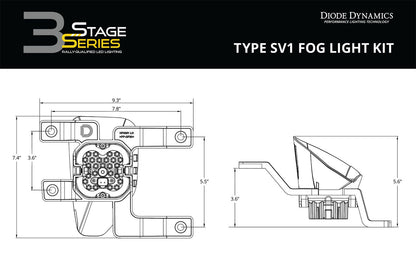 SS3 LED Type SV1 Fog Light Kit (with Amber Backlights) for Silverado 1500/LD