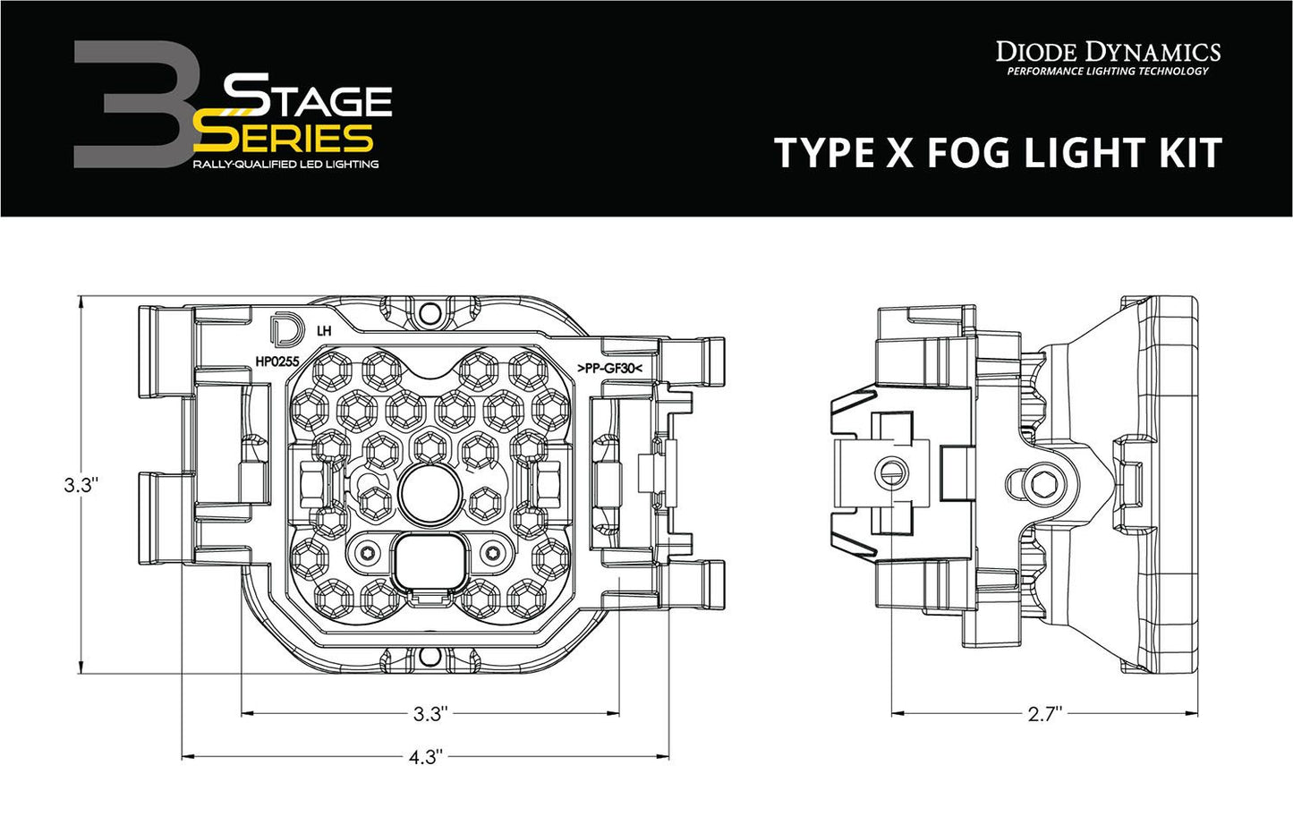 SS3 LED Fog Light Kit For 2011-2014 Subaru WRX/STi (w/ Amber Backlights)
