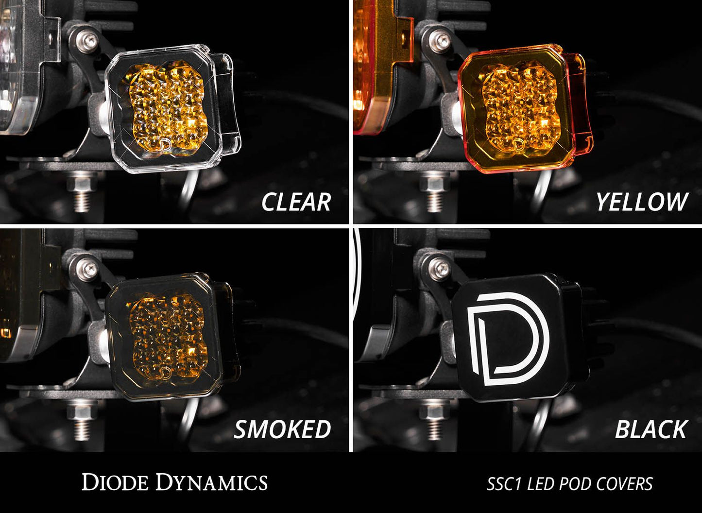 Stage Series C1 LED Pod Covers, (Sold in Singles) Yellow, Clear, Smoked, or Black
