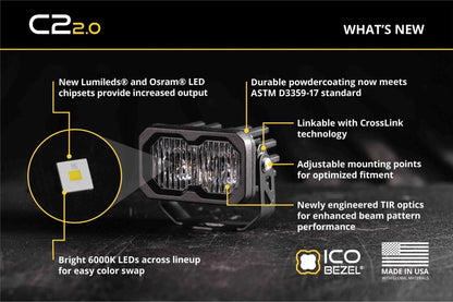 Stage Series 2" SSC2 2.0 SAE Yellow Sport / Pro / Max Standard LED Pod (one)