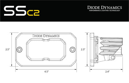 Stage Series 2" SAE Yellow Pro Flush Mount LED Pod (one)