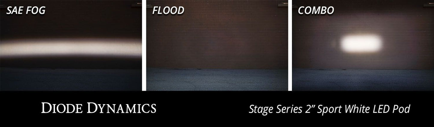 Stage Series 2" SAE White Sport Flush Mount LED Pod (one)